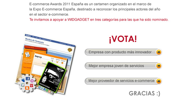 widgadget en ecommerce awards2011